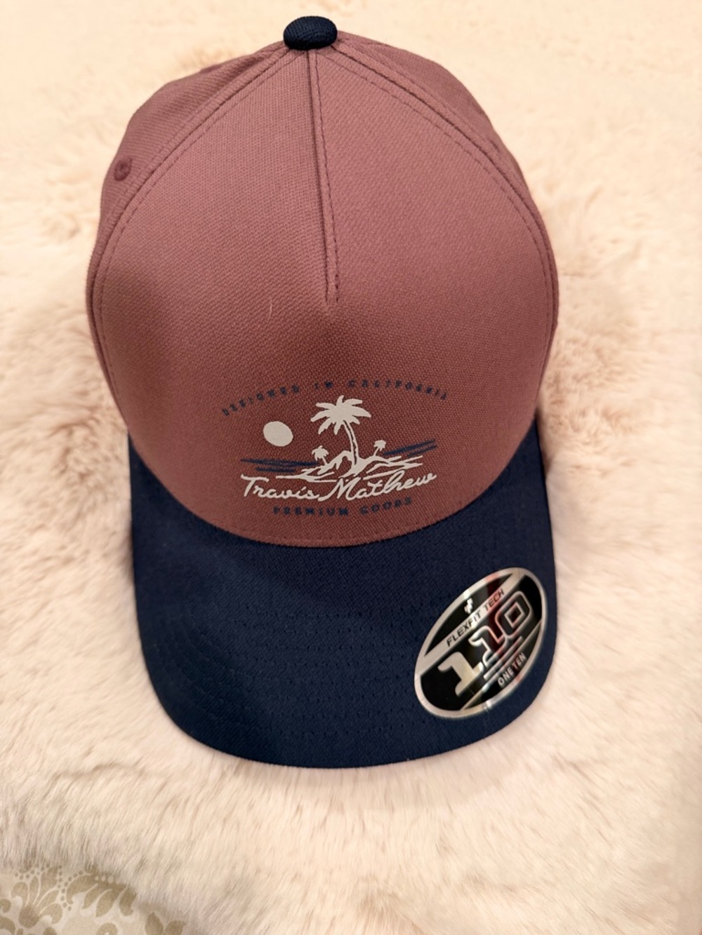 TravisMathew Two-Tone Adjustable Cap in Mauve & Navy